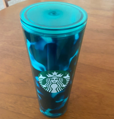 Starbucks Cup Green Blue Marble Tortoise Teal Wave Smoke Cold Tumbler No  Straw | eBay