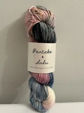 Hand Dyed Yarn Skein Multicolor Pink Blue Gray Cream Purple 100% SW Merino Wool