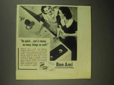 1942 Bon Ami Cleanser Ad - So Quick, Cleans So Well