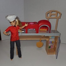 2017 BARBIE with Pizza Chef Playset Kitchen Stove Oven  Accessories