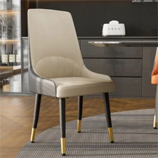 Dining Chairs Set of 2 Leather Padded Seat with Flat Back for Kitchen Restaurant