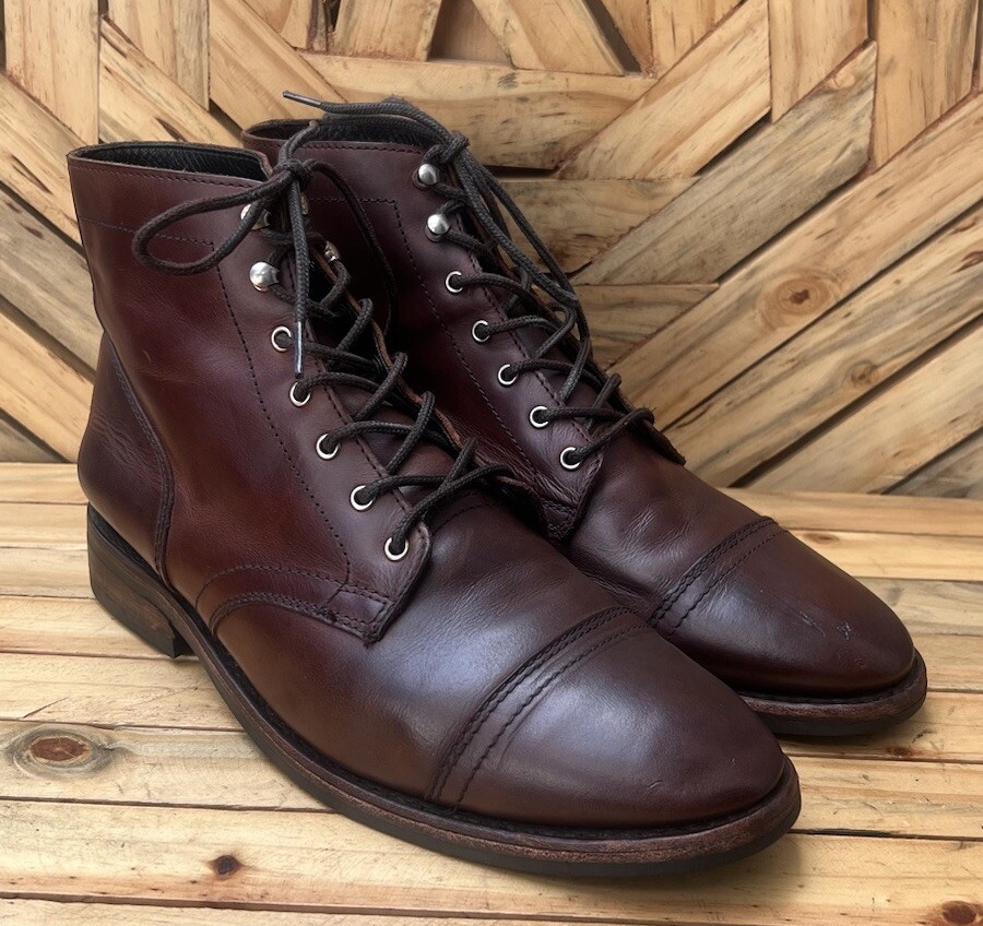 Thursday Boot Company Lace Up Brown Cap Toe Leather Boots US 11