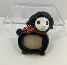 Vintage 3 Inch Black Dog Miniature Picture Frame Magnet Made In Japan