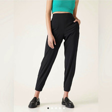 Athleta Black Brooklyn Jogger Pants Women 4P Pull On Pockets Stretch Petite