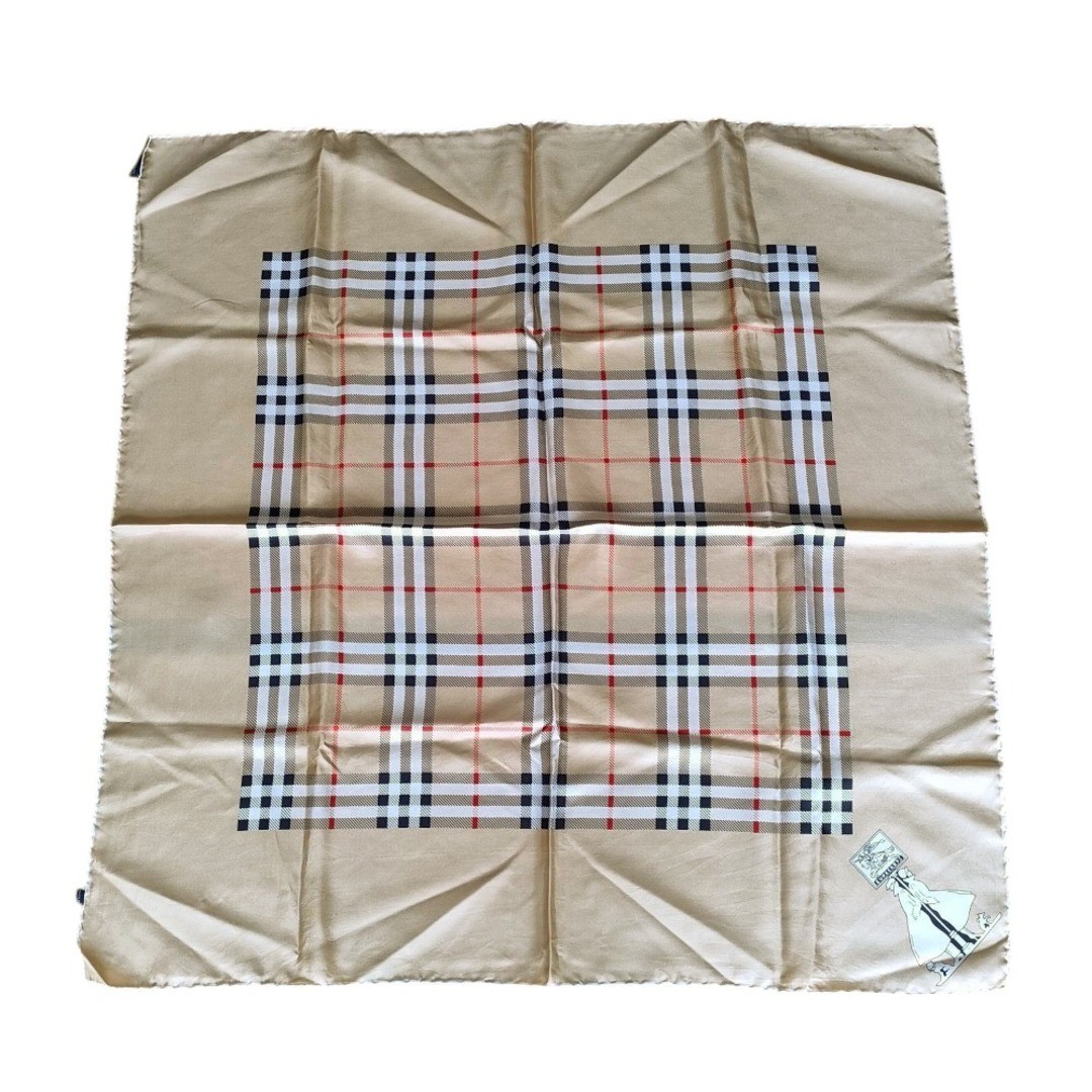 Burberry Vintage Silk Nova Check Large Bandana Scarf Beige for Women