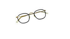 Vintage NOS Savile Row Algha Quadra Black Gold 14KT GF Eyeglasses 48mm Eyewear