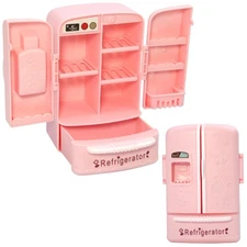 Mini Dollhouse Fridge Miniature Dollhouse Refrigerator Mini Fridge Toy Mini T...