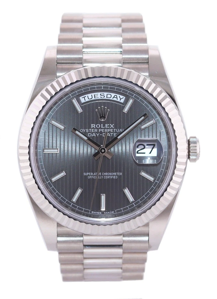 Коробка для часов Rolex Day Date 40 белое золото President серый гобелен 228239 как новая - Изображение 2 из 4