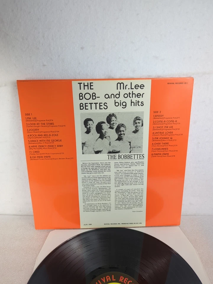 The Bobbettes – Mr. Lee And Other Big Hits LP 1989 REVIVAL 3011 Doo Wop VG+/VG+ - Image 4 of 4