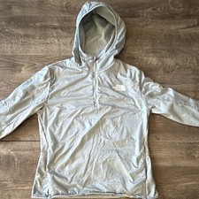 The North Face Women's Quarter Zip Sweatshirt Light Gray, Medium Pullover
