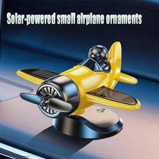 Solar Airplane Car Ornaments, Car Dashboard Drifting Rotating Airplane Ornament