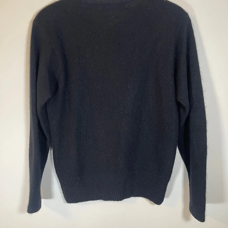 Suéter Karen Scott II Vintage Bling Talla Med Mezcla Seda Angora Lentejuelas Floral Foto 2 de 4