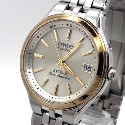 CITIZEN Exceed H111T013635 Solar Titanium Gold Dial Watch Lightweight