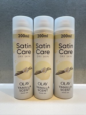 3 x Gillette Satin Care und Olay Vanilla Cashmere Damen Körper Rasiergel 200ml