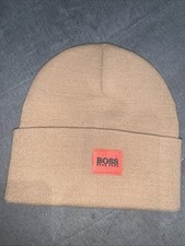 Unisex Hugo Boss Beige Beanie Hat One Size