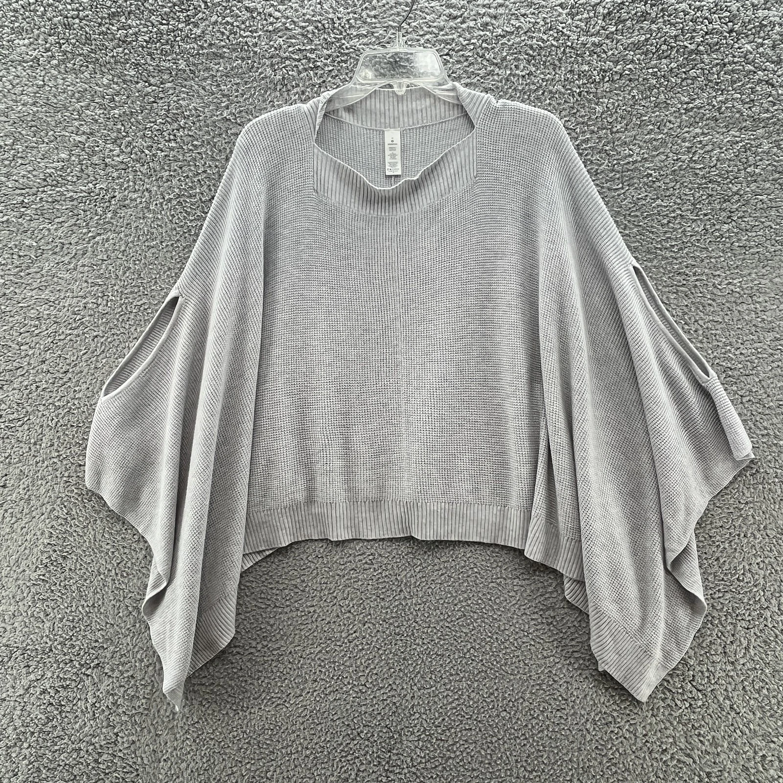 Lululemon Sweater Womens OS Gray Forward Flow Relax Poncho Knit Batwing Pullover