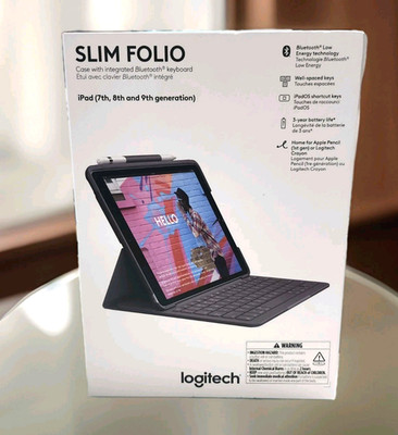 Logitech iPad 7/8/9 Gen Keyboard Case Slim Folio Wireless 920-009473 - Graphite