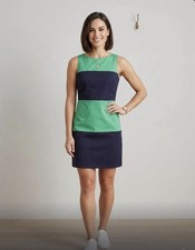 Banana Republic Womens 4 Dress Colorblock Sheath Boat Neck Casual Work Party