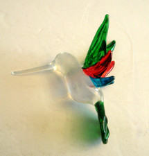 Christmas Hummingbird Acrylic Ornament Clear Green Red Blue