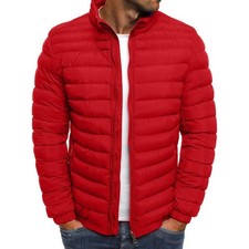 Mens Padded Jacket Water Resistant Puffer Winter Warm Coats Puffer Zipper Coats