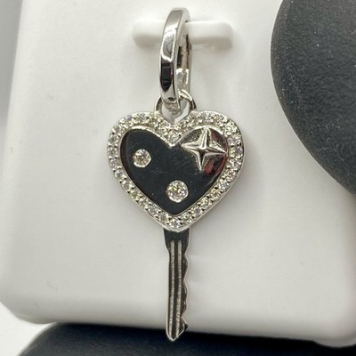 925 Sterling Silber Moissanit Herz Schlüssel Anhänger | 0,50 ctw | Geschenkfertig