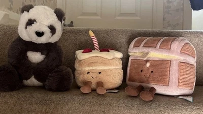 Jellycat 3 Amuseables Treasure Chest With Tag Birthday Cake With Tag Polar Bear - Image 1 of 3