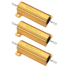 50W 47 Ohm Aluminum Shell Resistor, 3Pcs Aluminum Housing Resistor