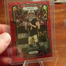 Derek Carr 2023 Panini Prizm Red No Huddle Prizm #213 Saints /70
