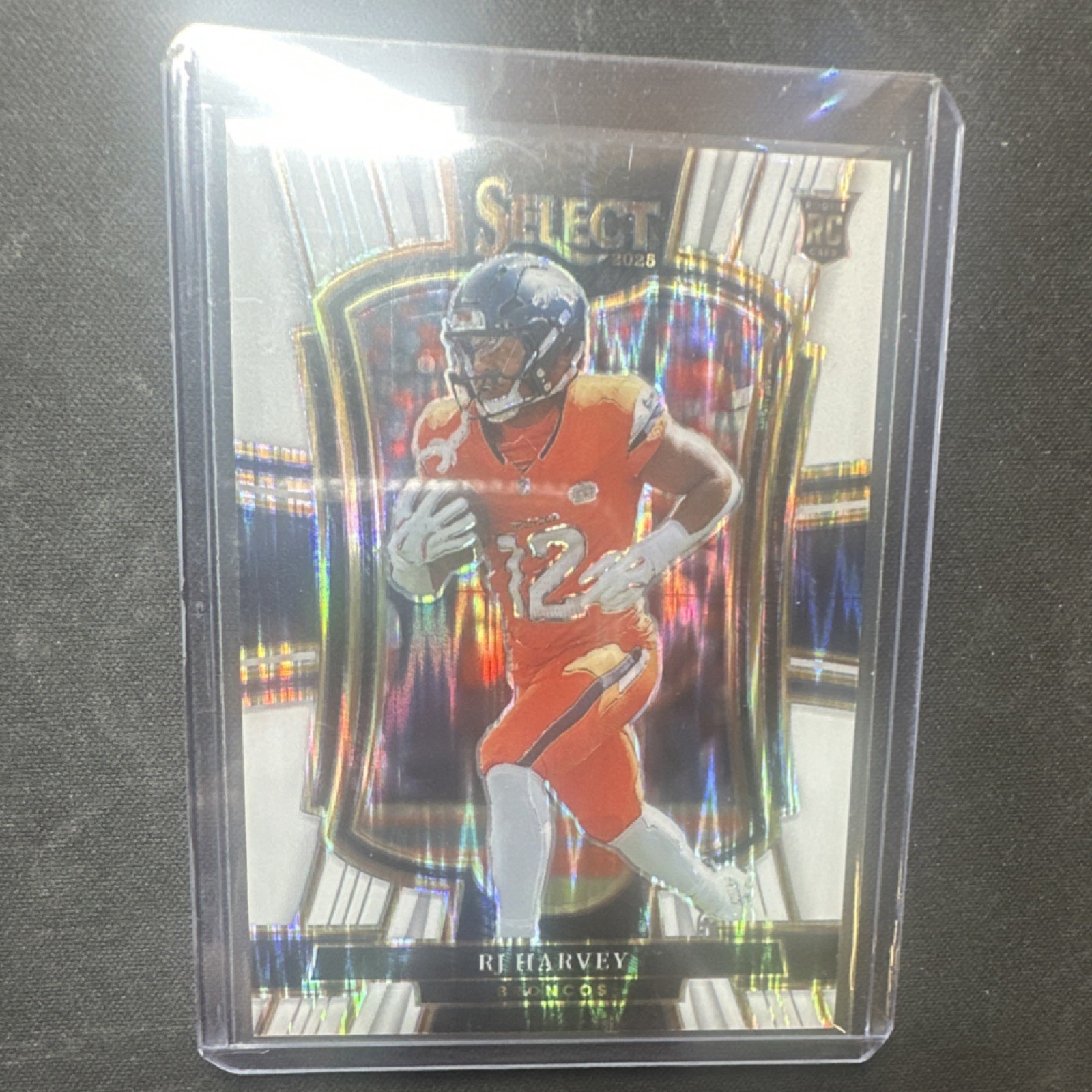 2025 Panini Select RJ Harvey Broncos Rookie Premier Level white /799