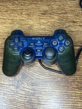 Sony Playstation 2 PS2 Controller OEM Dualshock Clear Blue Color Tested 