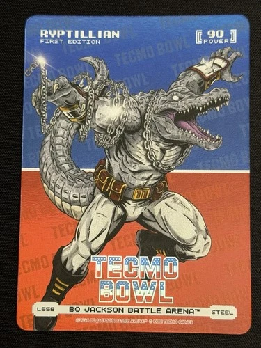Bo Jackson Battle Arena Tecmo Bowl Ryptiilian Steel Logo Battefoil