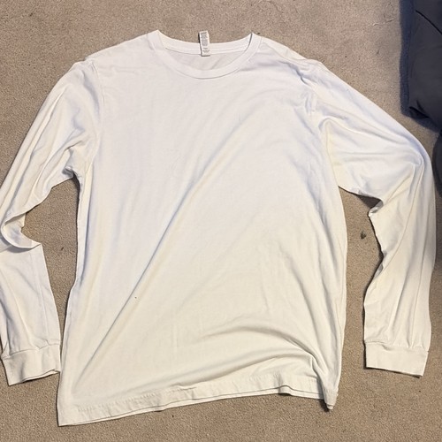 Bella + Canvas Men's Crew Neck Long Sleeve Solid T-Shirt L White
