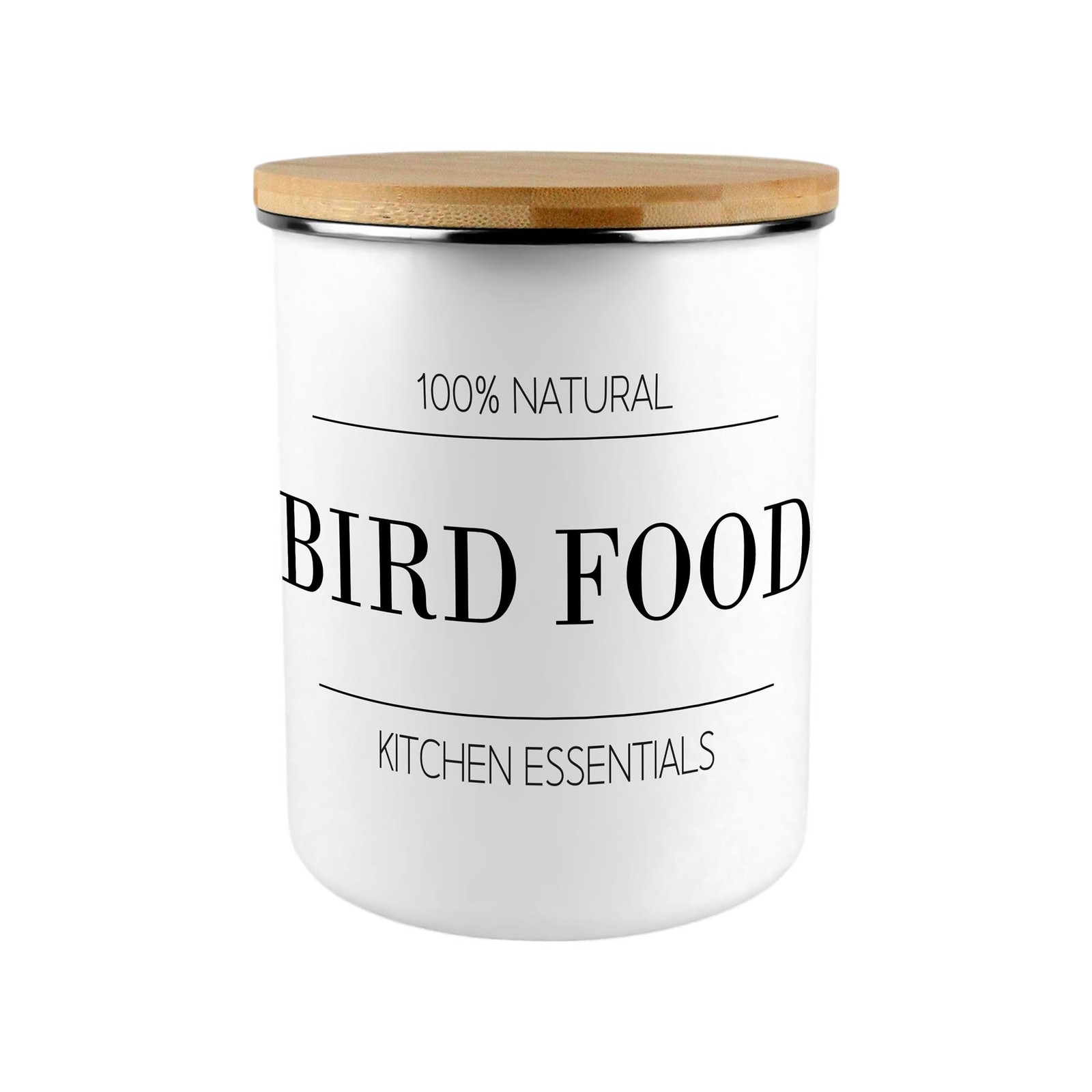 Minimalist Bird Food Storage Canister - Modern Gift for Bird Lovers
