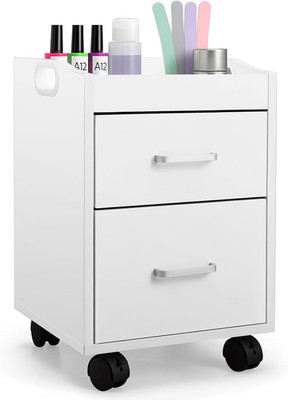 Portable Double Layer Pedicure Trolley Cart with Wheels for Nail Salon & Home