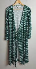 DVF for Target Green Geometric Print Wrap Dress Long Sleeve Size Small Women’s