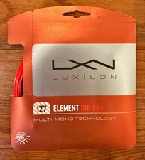 Luxilon Element Soft IR 127 (17 Guage) Tennis String - Red