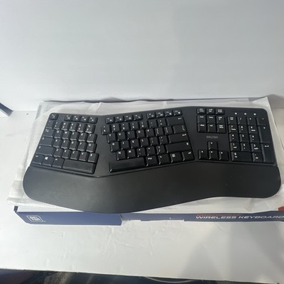 Delton KB200 Ergonomic Design Wireless Wrist Rest Keyboard,USB Dongle - Black