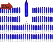 100X Blue Bare Mini Bulbs 2.5 V Volt 0.425 W Watt Christmas Tree Lights Replace
