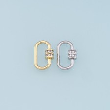 18K Gold Filled Oval Carabiner Clasp Necklace for DIY Jewelry Making