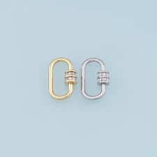 18K Gold Filled Oval Carabiner Clasp Necklace for DIY Jewelry Making