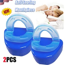 Anti Snoring Sleep Aid Device Silicone Tongue Mouthpiece Snore Stopper with Case