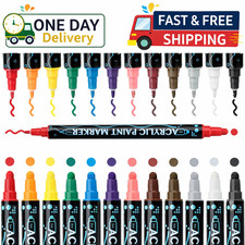 12/26 Pcs Dual Tip Acrylic Marker Paint Pens Set Permanent for Art DIY Project