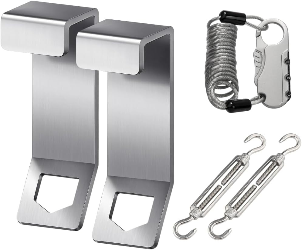 4-Pack Cooler Lock Bracket with Retractable Cable & Turnbuckle - Heavy Duty S...