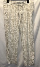 Gap Easy Pant Linen Blend Womens Medium Drawstring Elastic Waist Straight Leg