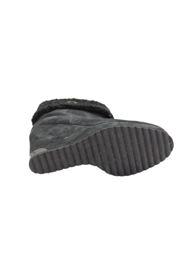 Moncler Mujeres Piel de oveja Cuña Botines Negro Talla 37.5 7.5 Foto 4 de 4