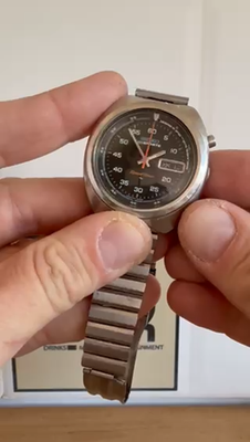 Vintage Seiko 7017-6040 Speed-Timer Flyback kanji Day .July 1971