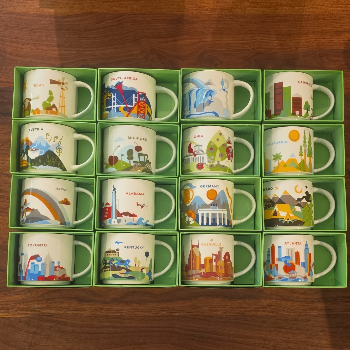 Starbucks You Are Here Collection Lot of 16 Coffee & Tea Mugs w