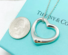 Tiffany & Co Elsa Peretti LARGE 27mm Open Heart Pendant 18"Necklace &Box Vintage — photo 3