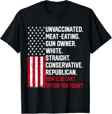 How Else Can I Offend You Today Funny Saying Quote USA Flag T-Shirt