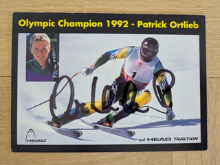 Carte postale dédicacée Patrick ORTLIEB Ski